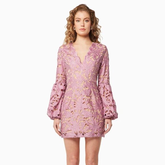 Elliatt Calendar Long Sleeve Lace Mini Dress Size Small NWT - Picture 3 of 6